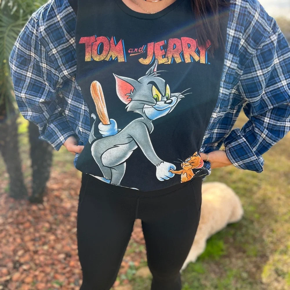 Tom & Jerry Cartoon Flannel Rework - Picture 2 of 6